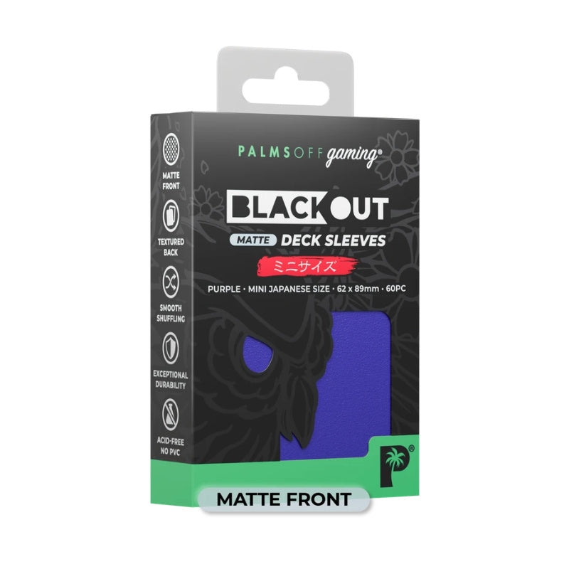 Palms Off Japanese 60pc Blackout Deck Sleeves - Purple Matte