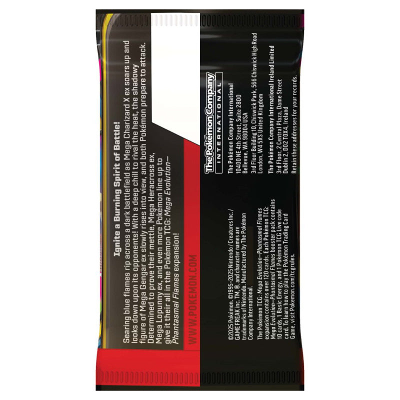 Pokemon TCG Mega Evolution Phantasmal Flames Single Booster Pack