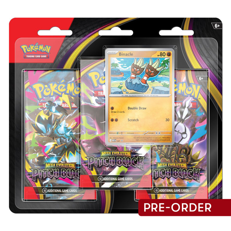 Pokemon TCG Mega Evolution Pitch Black Three Booster Blister