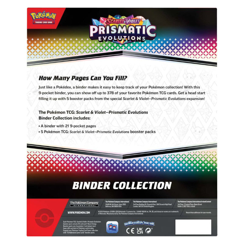 POKEMON TCG Scarlet & Violet Prismatic Evolutions Binder Collection