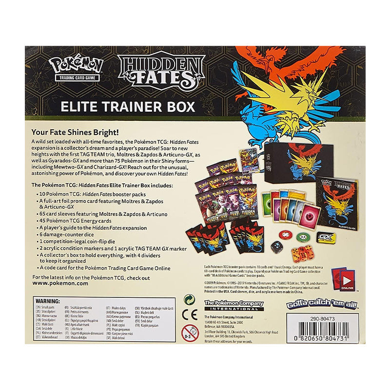 Pokemon TCG Sun and Moon Hidden Fates Elite Trainer Box