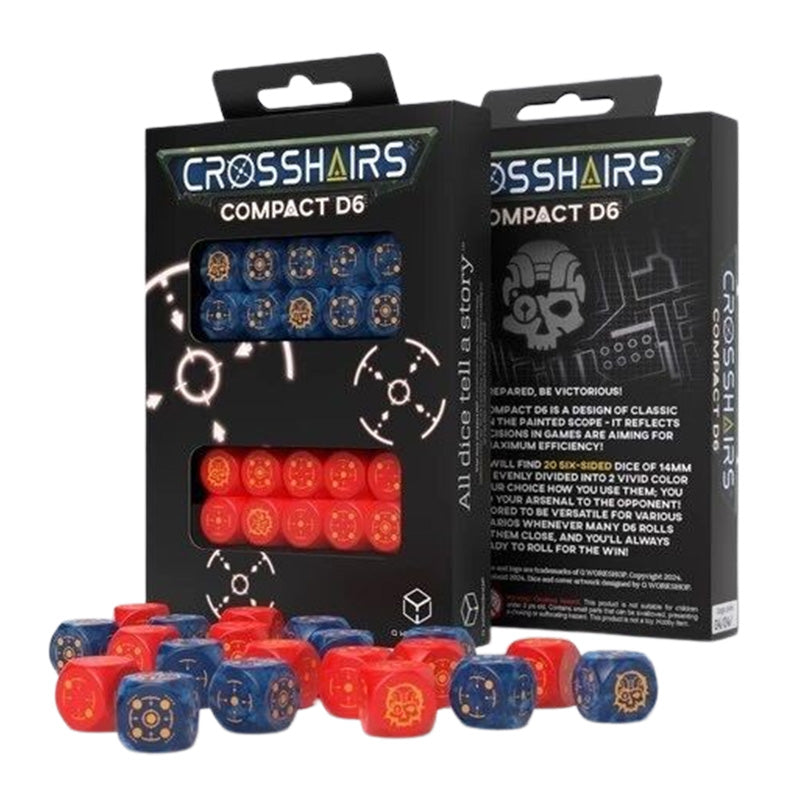 Q Workshop - Crosshairs Compact - Cobalt & Red D6 Set