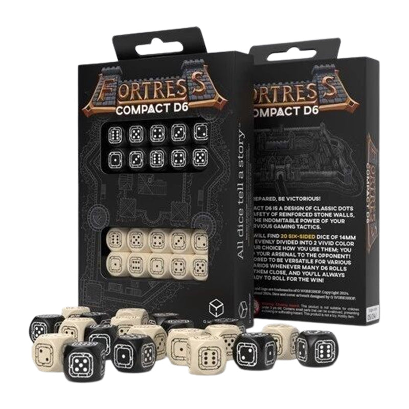 Q Workshop - Fortress Compact - Black & Beige D6 Set