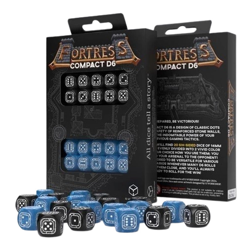 Q Workshop - Fortress Compact - Black & Blue D6 Set