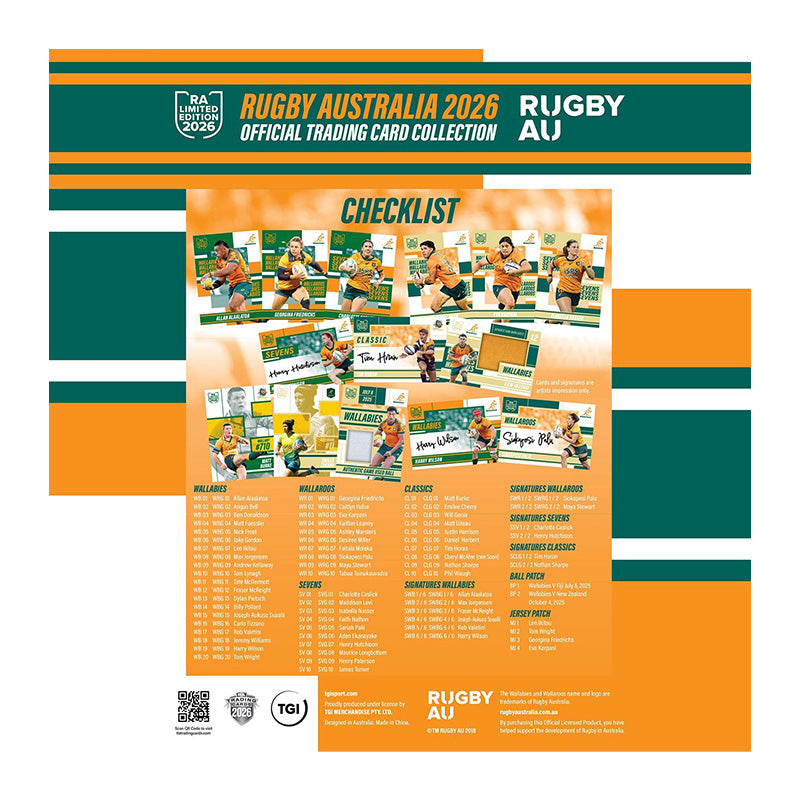 Rugby Australia 2026 Official Trading Card Collection Box