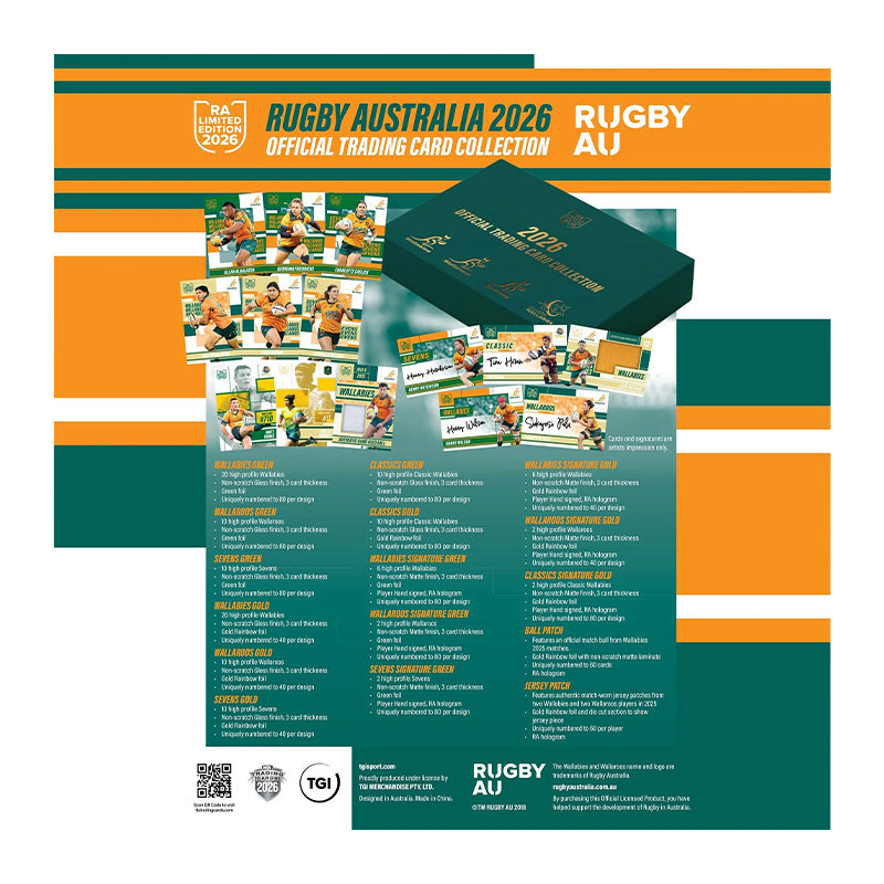 Rugby Australia 2026 Official Trading Card Collection Box