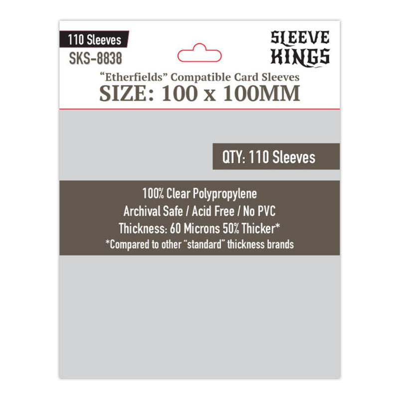 Sleeve Kings Board Game Sleeves Etherfields Compatible 100mm x 100mm 110ct