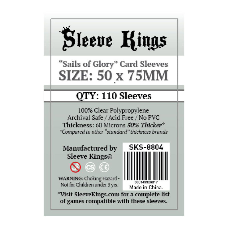 Sleeve Kings Board Game Sleeves Sails of Glory 50mm x 75mm 110ct