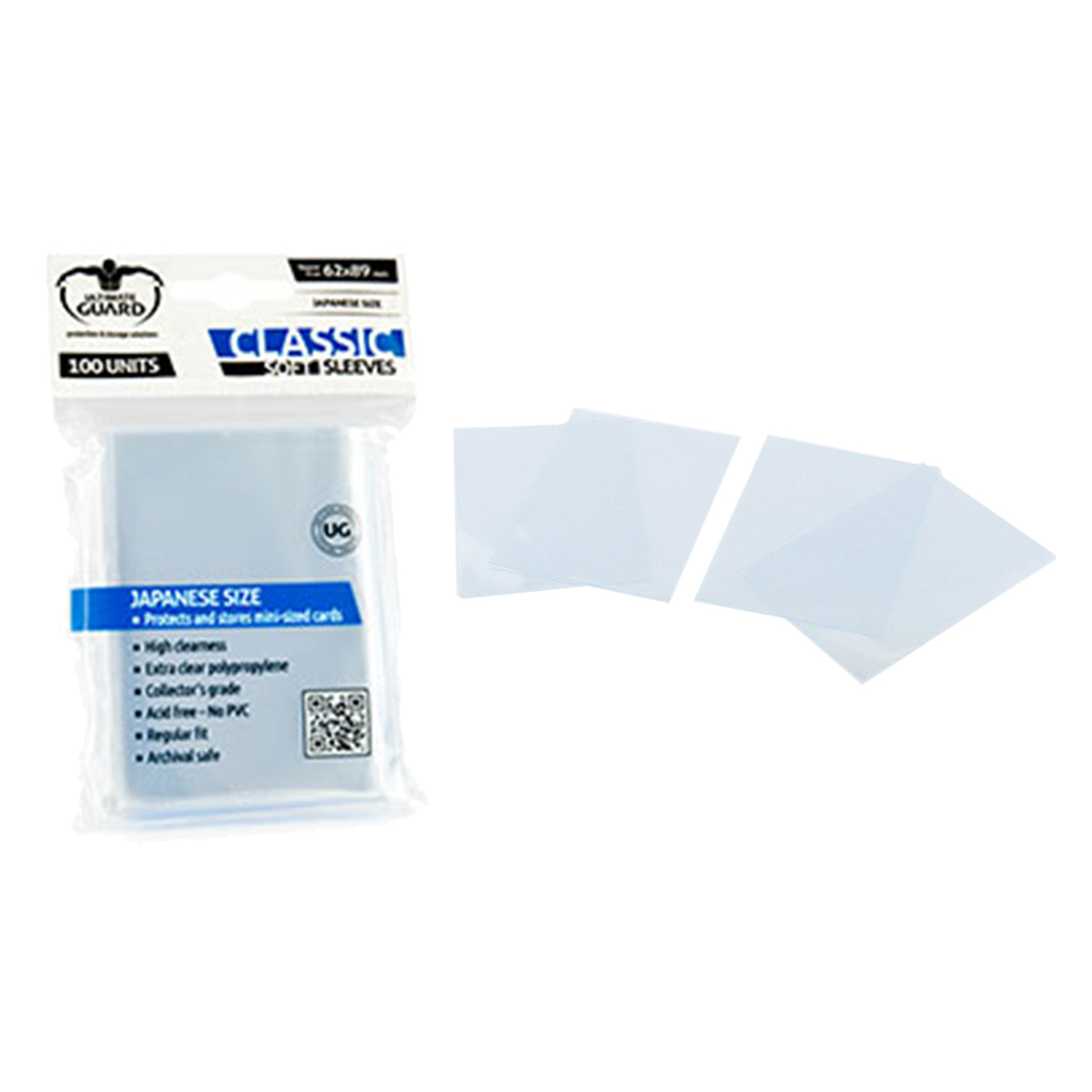 Ultimate Guard Classic Soft Sleeves Japanese Size Transparent 100ct