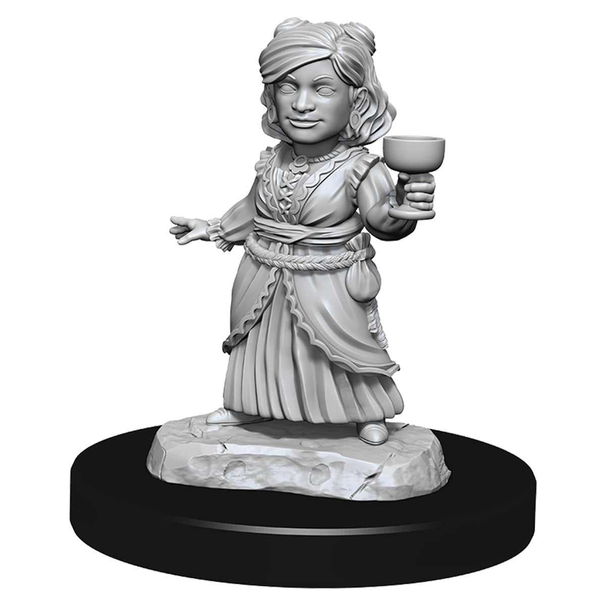 D&D Nolzurs Marvelous Unpainted Miniatures Silver Dragon Wyrmling & Female Halfling