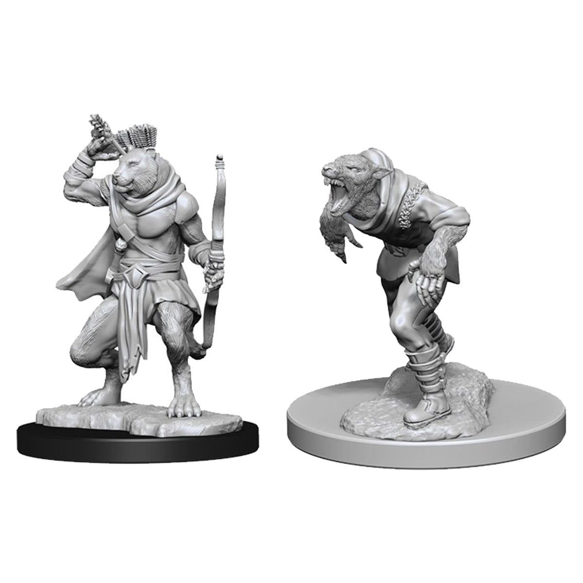 D&D Nolzurs Marvelous Unpainted Miniatures Wererat and Weretiger