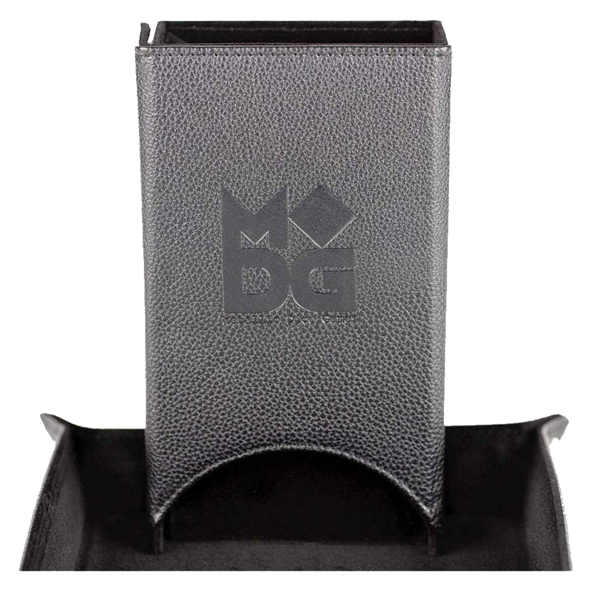 MDG Fold Up Leather Dice Tower Black