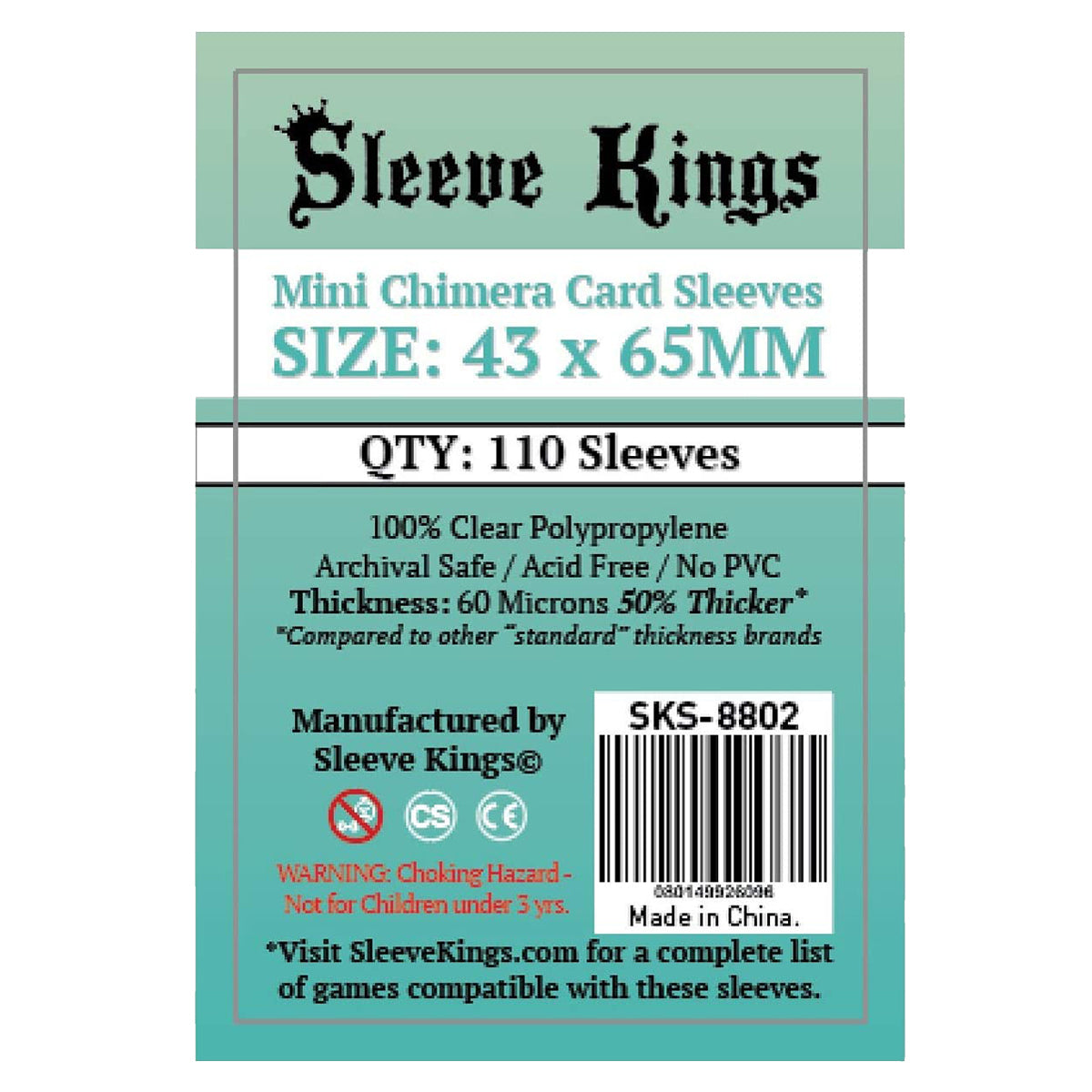 Sleeve Kings Board Game Sleeves Mini Chimera 43mm x 65mm 110ct
