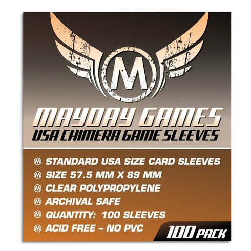 Pack Of 100 Sleeves Mayday Games USA Chimera Premium - Orange, 57.5mm X 89mm, Pack Of 100 Card Sleeves Pack Of 100 Sleeves Mayday Games USA Chimera Premium - Orange, 57.5mm X 89mm, Pack Of 100 Card Sleeves