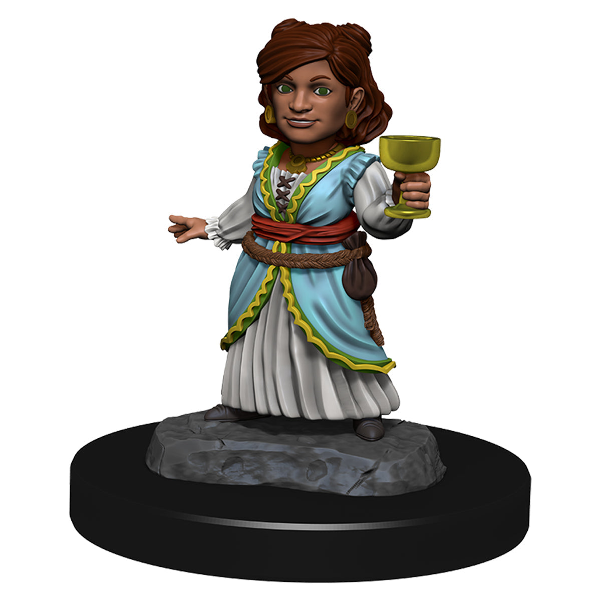 D&D Nolzurs Marvelous Unpainted Miniatures Silver Dragon Wyrmling & Female Halfling