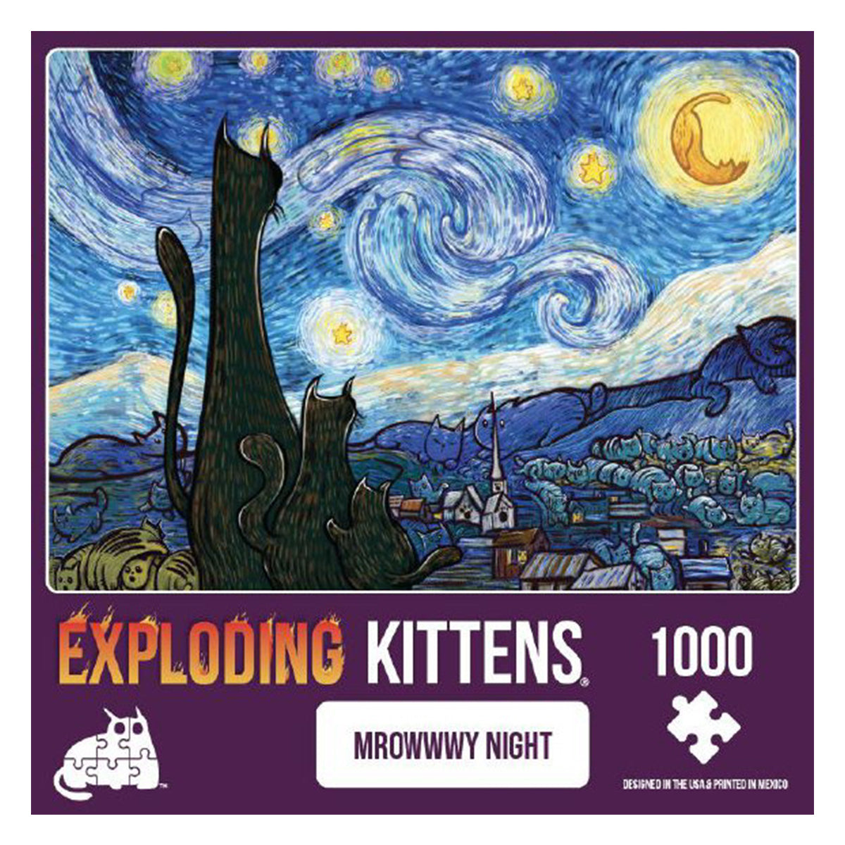 Exploding Kittens Puzzle Mrowwwy Night 1,000 pieces – Gameology