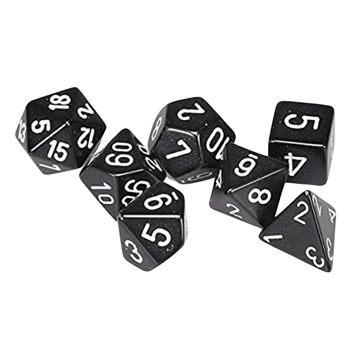 Chessex CHX 25408 Opaque Polyhedral Black/white 7-Die Set