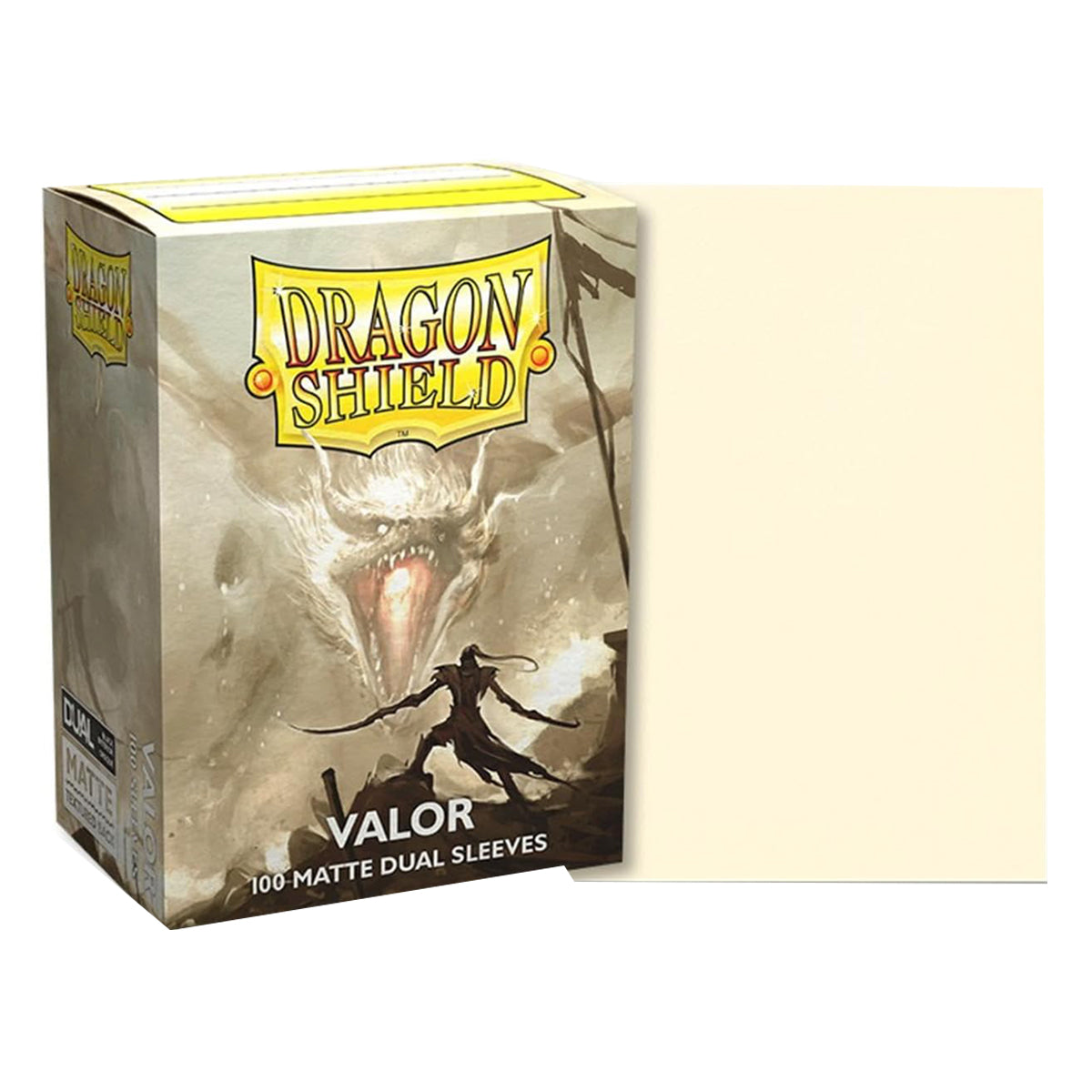 Dragon Shield Standard 100ct Dual Matte Valor Ivory Sleeves 63x88mm
