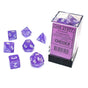 Chessex CHX 27577 Borealis Polyhedral Purple/White Luminary 7-Die Set