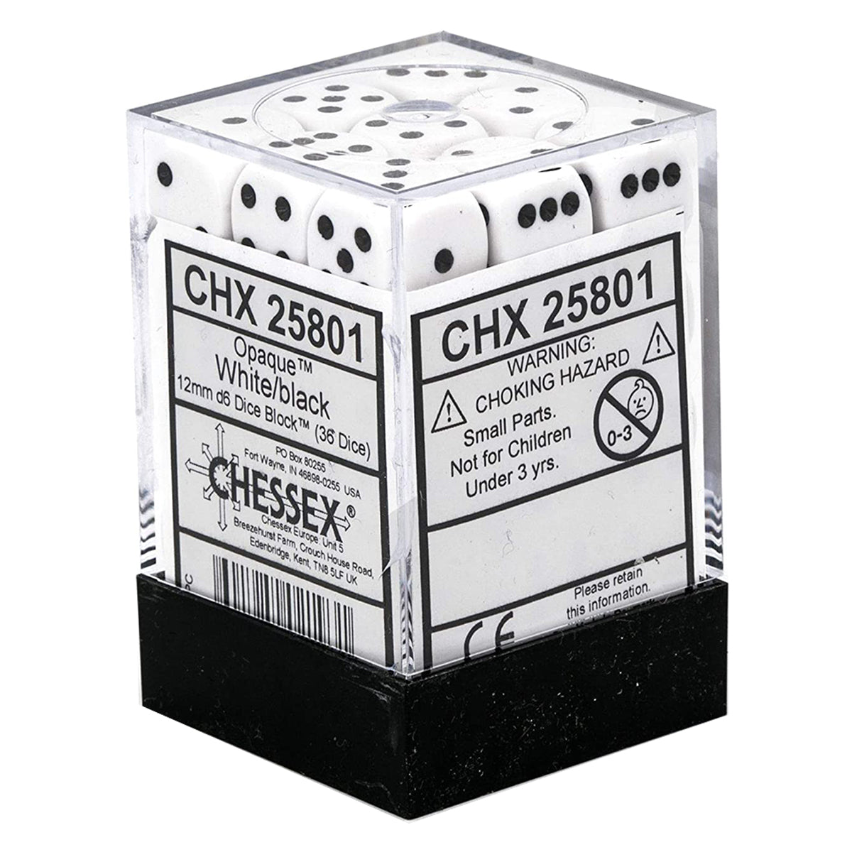 CHX_D6_12MM_36PC_WHTBLK