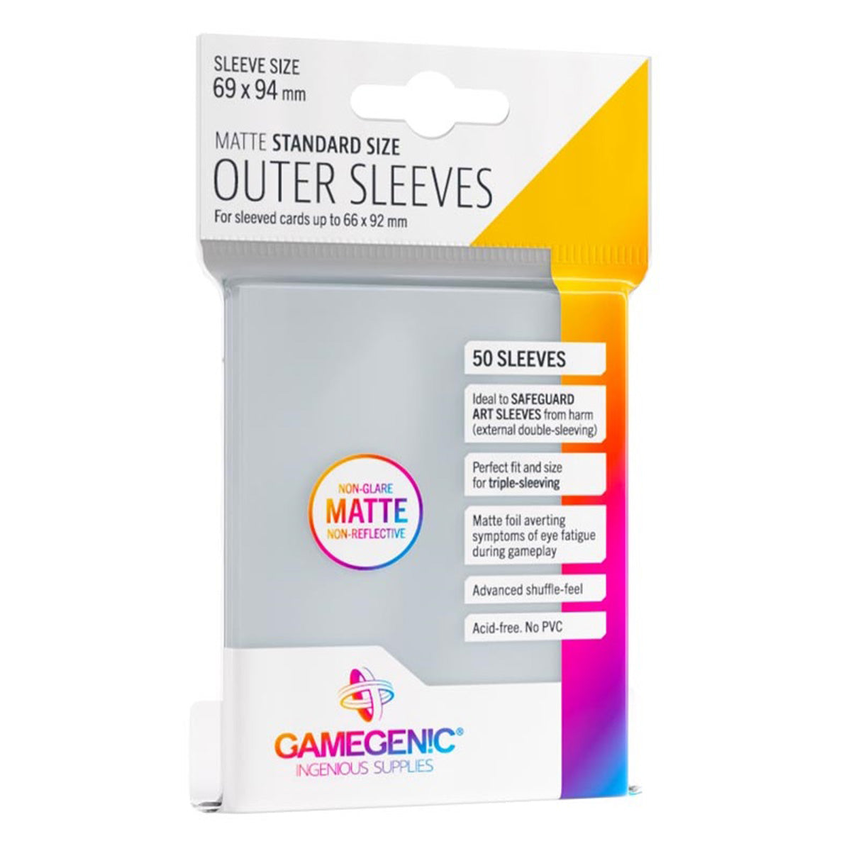 Gamegenic Outer Sleeves Prime Matte Standard Size (50 Sleeves Per Pack)