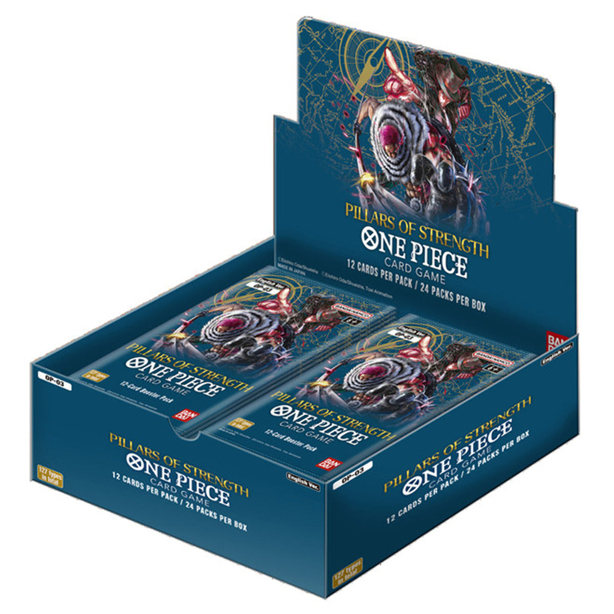 OP-03 Pillars of Strength One Piece Card Game booster display
