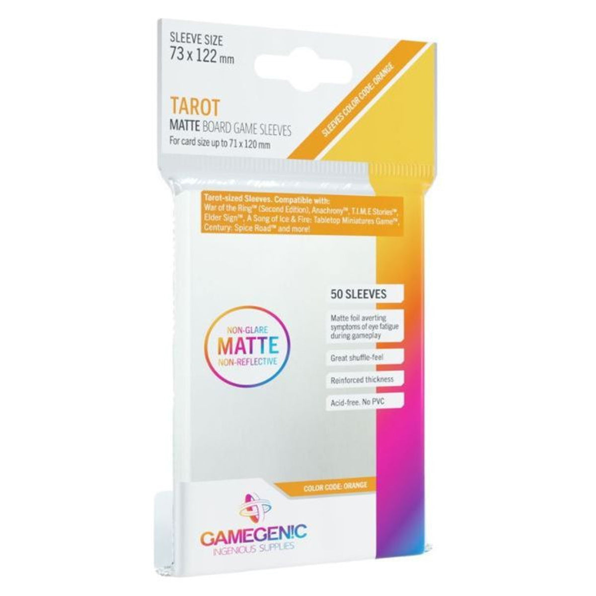 Gamegenic Matte Board Game Sleeves Tarot Sizes 73mm x 122mm 50pc