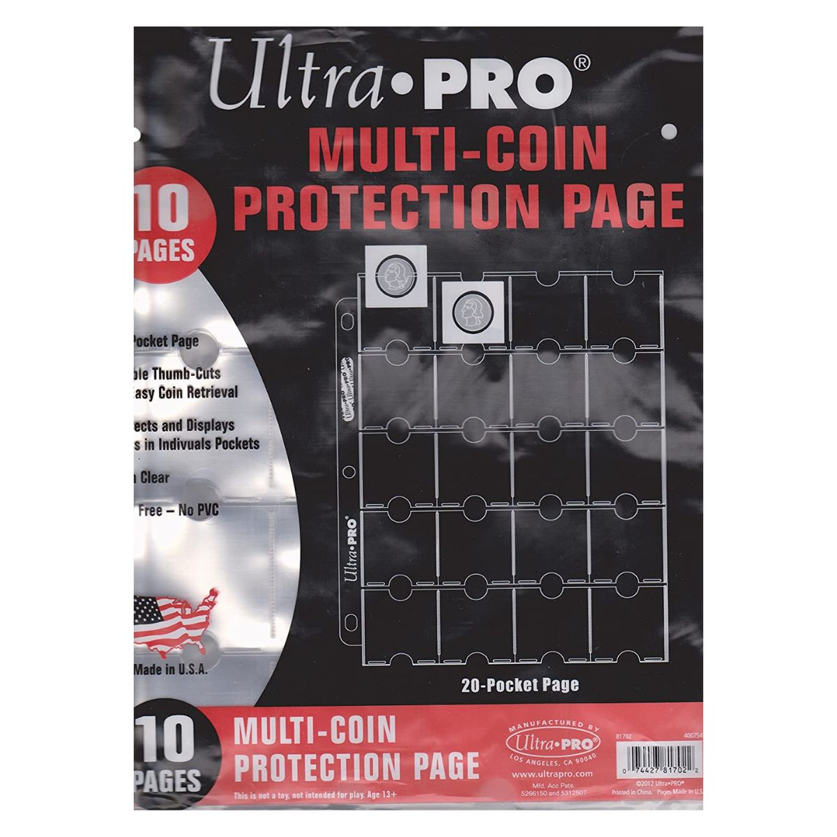 ULTRA PRO Page - 20-Pocket Coin 10ct