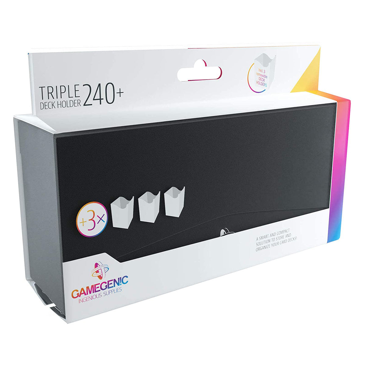 Gamegenic Triple Deck Holder Holds 240 Sleeves Deck Box Black
