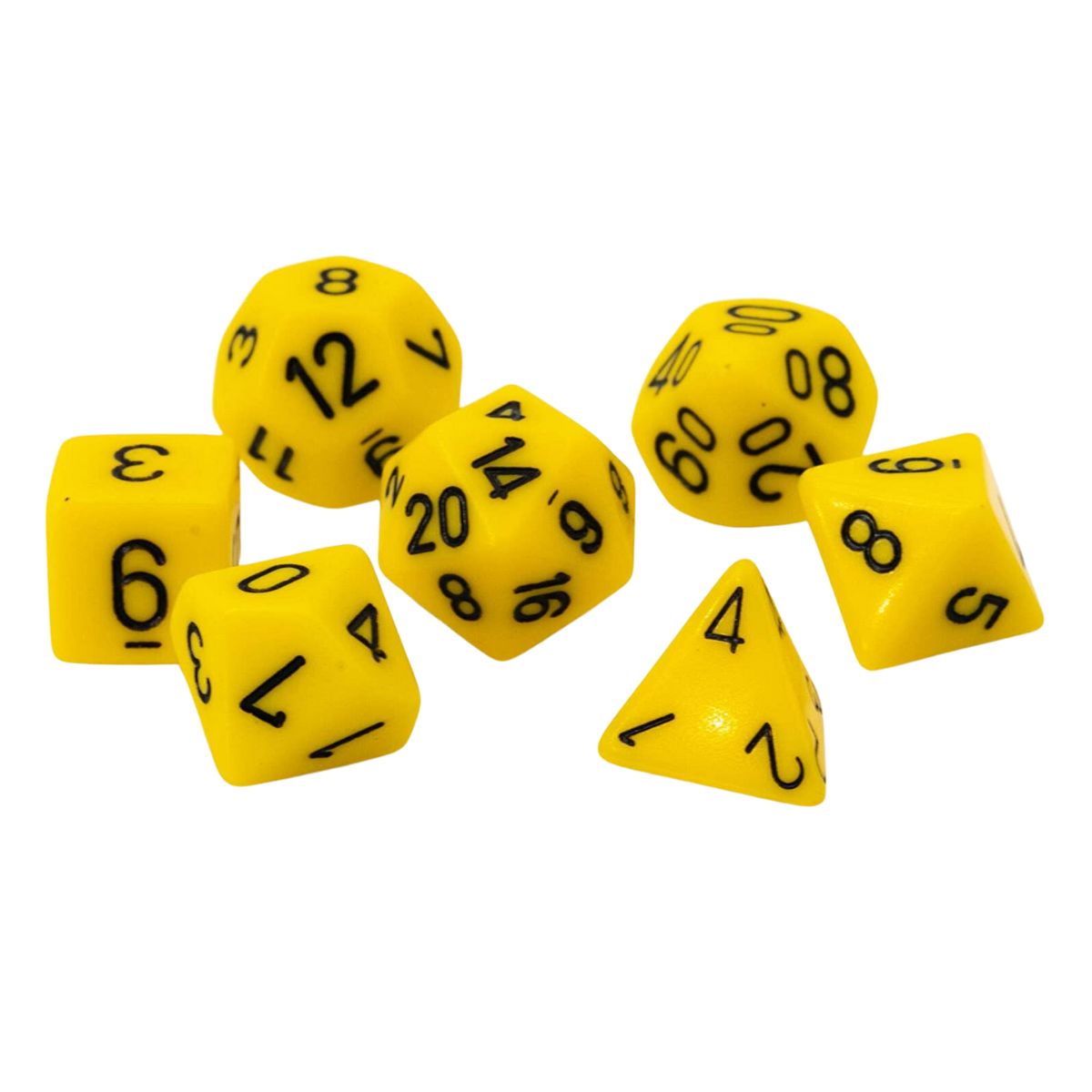 Chessex CHX 25402 Opaque Polyhedral Yellow/black 7-Die Set