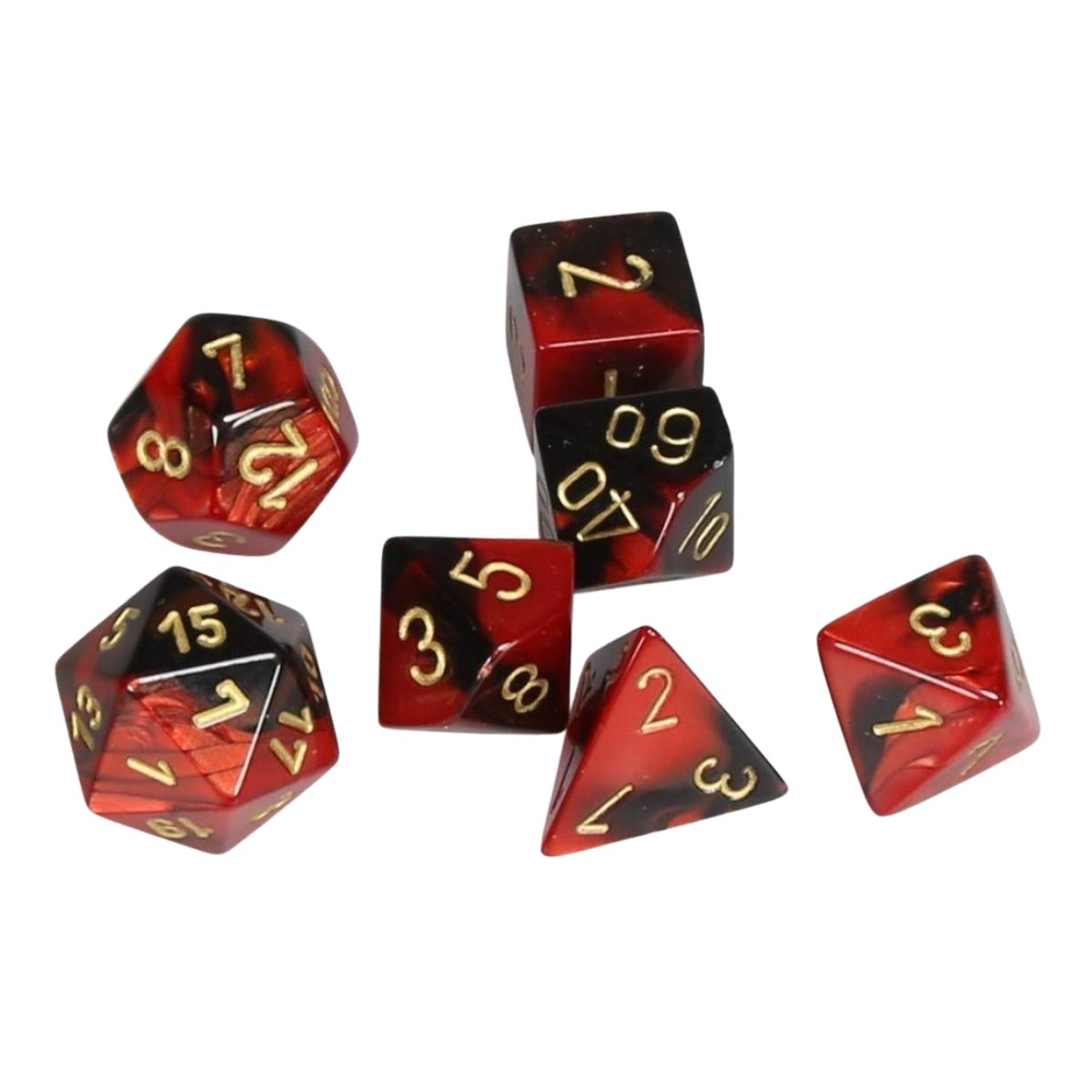 Chessex CHX 26433 Gemini Black-Red/Gold 7-Die Set
