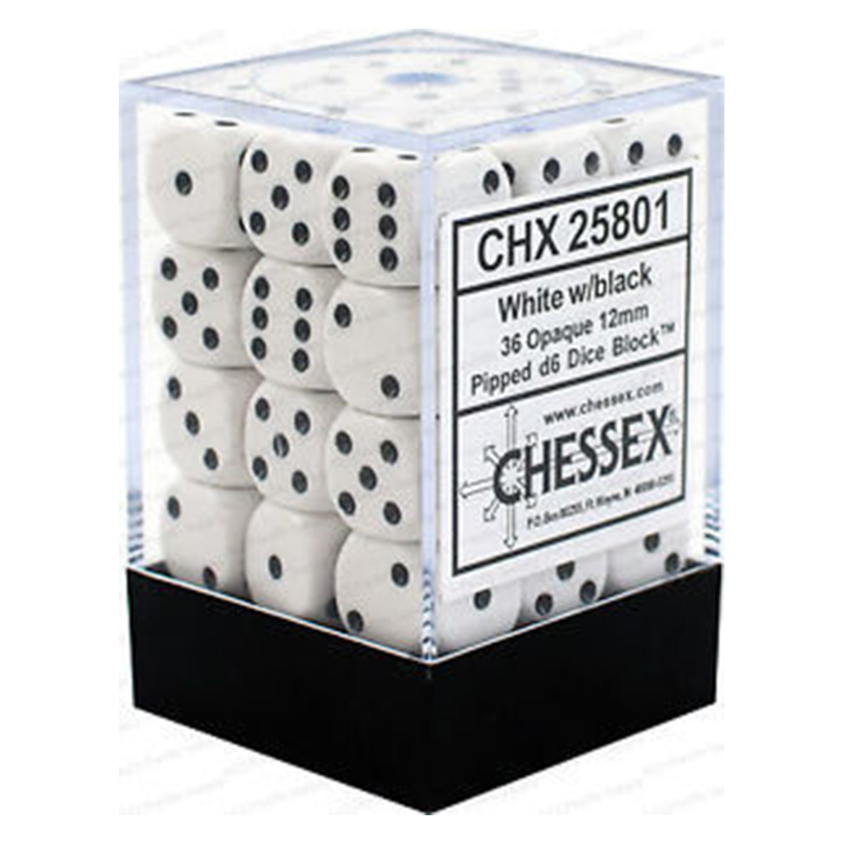 CHX_D6_12MM_36PC_WHTBLK