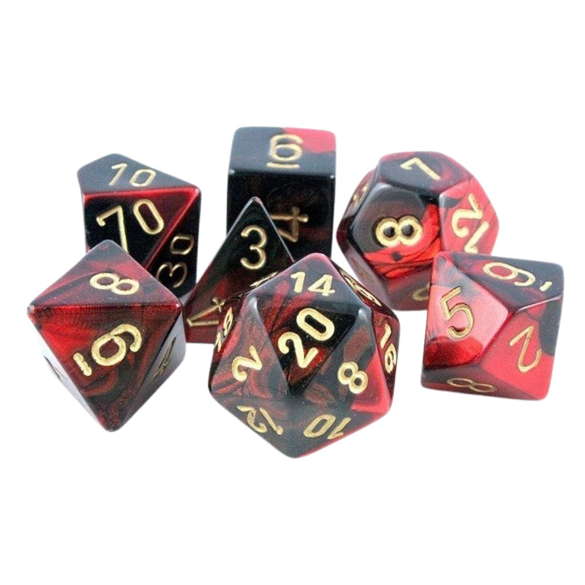 Chessex CHX 26433 Gemini Black-Red/Gold 7-Die Set
